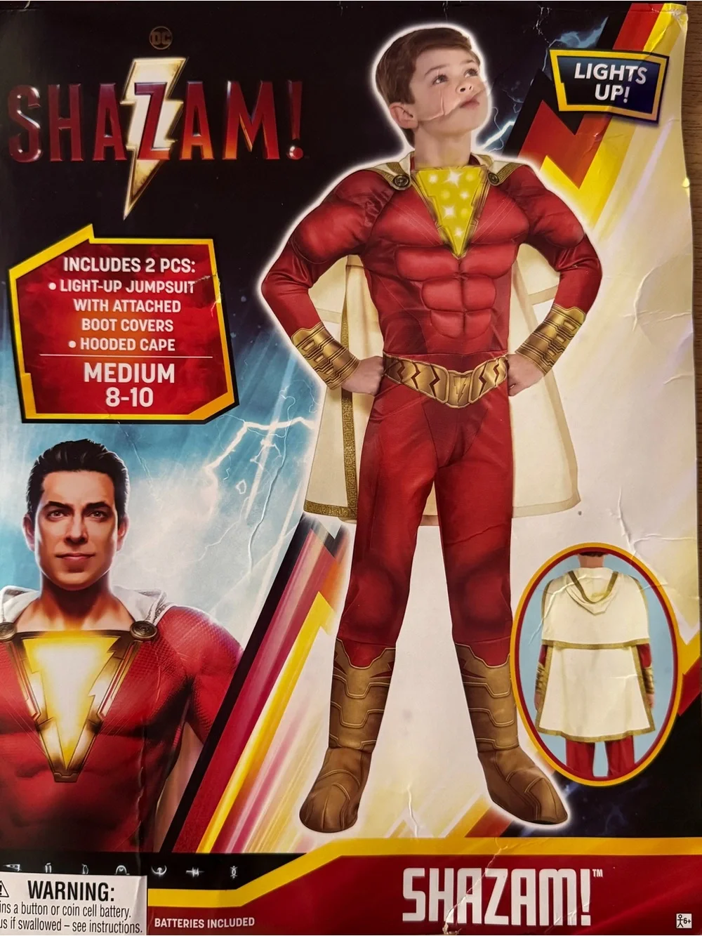 Kids Light-Up Red and Gold Costume - Medium (8-10)